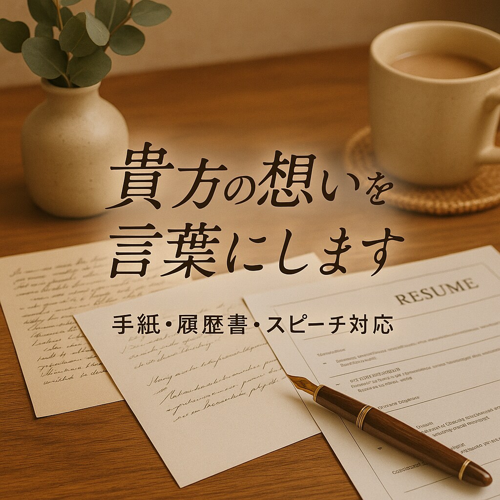 手紙・挨拶文・志望動機を代筆します 書くのが苦手なあなたに代わって、想いを言葉にします イメージ1