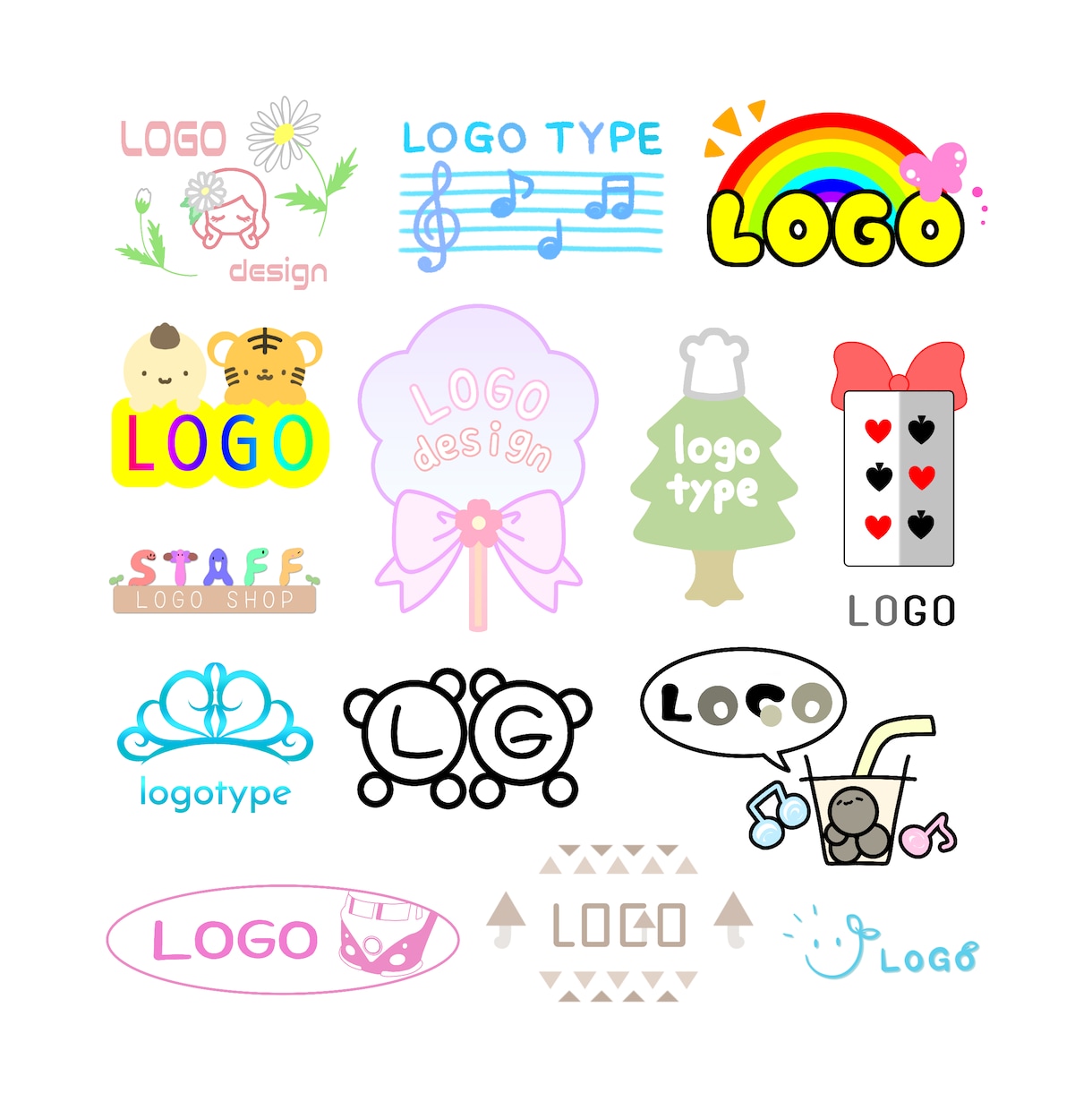 イラスト付きOK★ロゴ作成いたします ＜企業・店舗・ブログ・HP・ヘッダー・バナー・バンドロゴに＞ イメージ5
