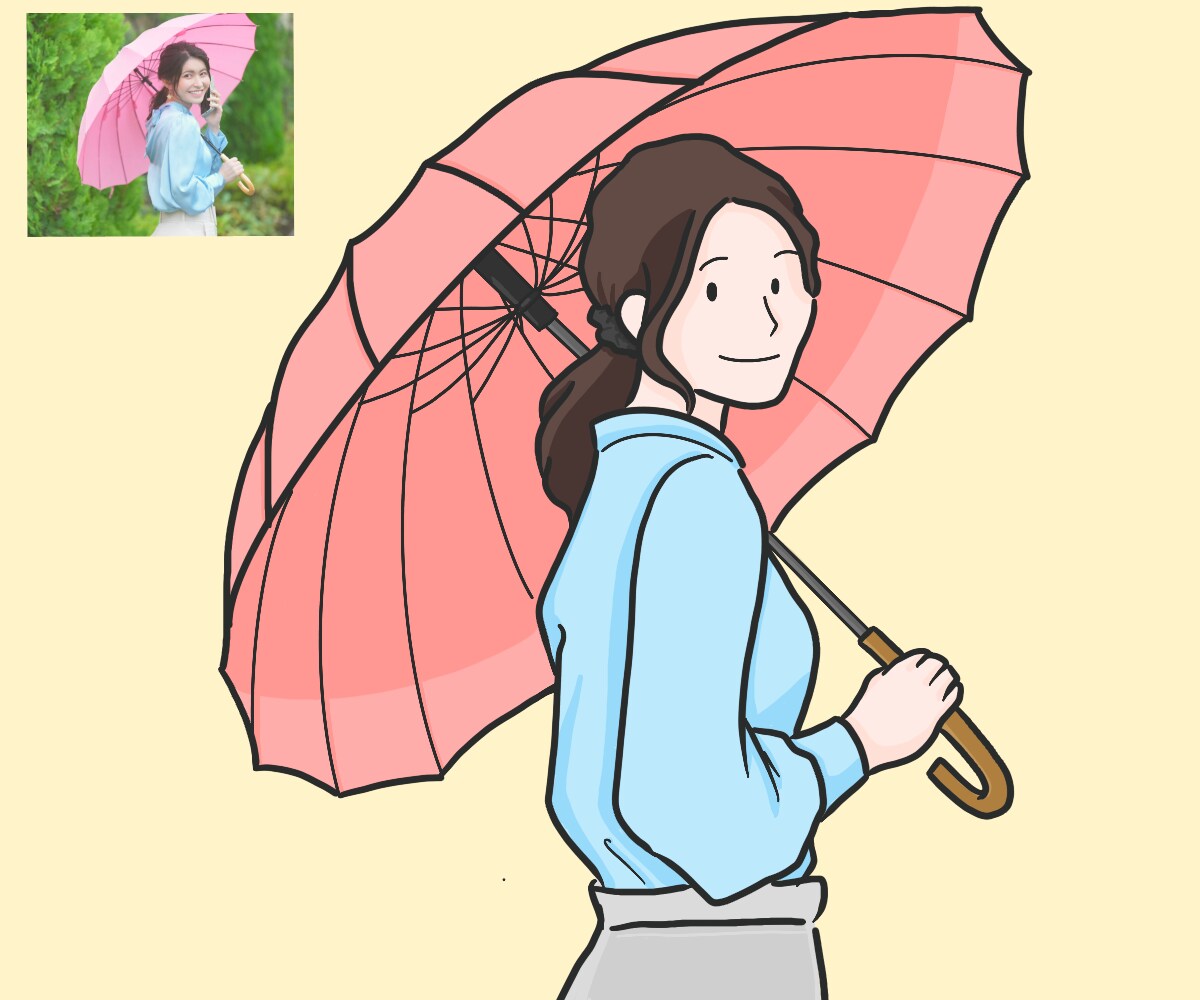 商用可◎写真を元におしゃれなイラスト描きます 家族写真や思い出の一枚をアイコンやプレゼントに！ イメージ4