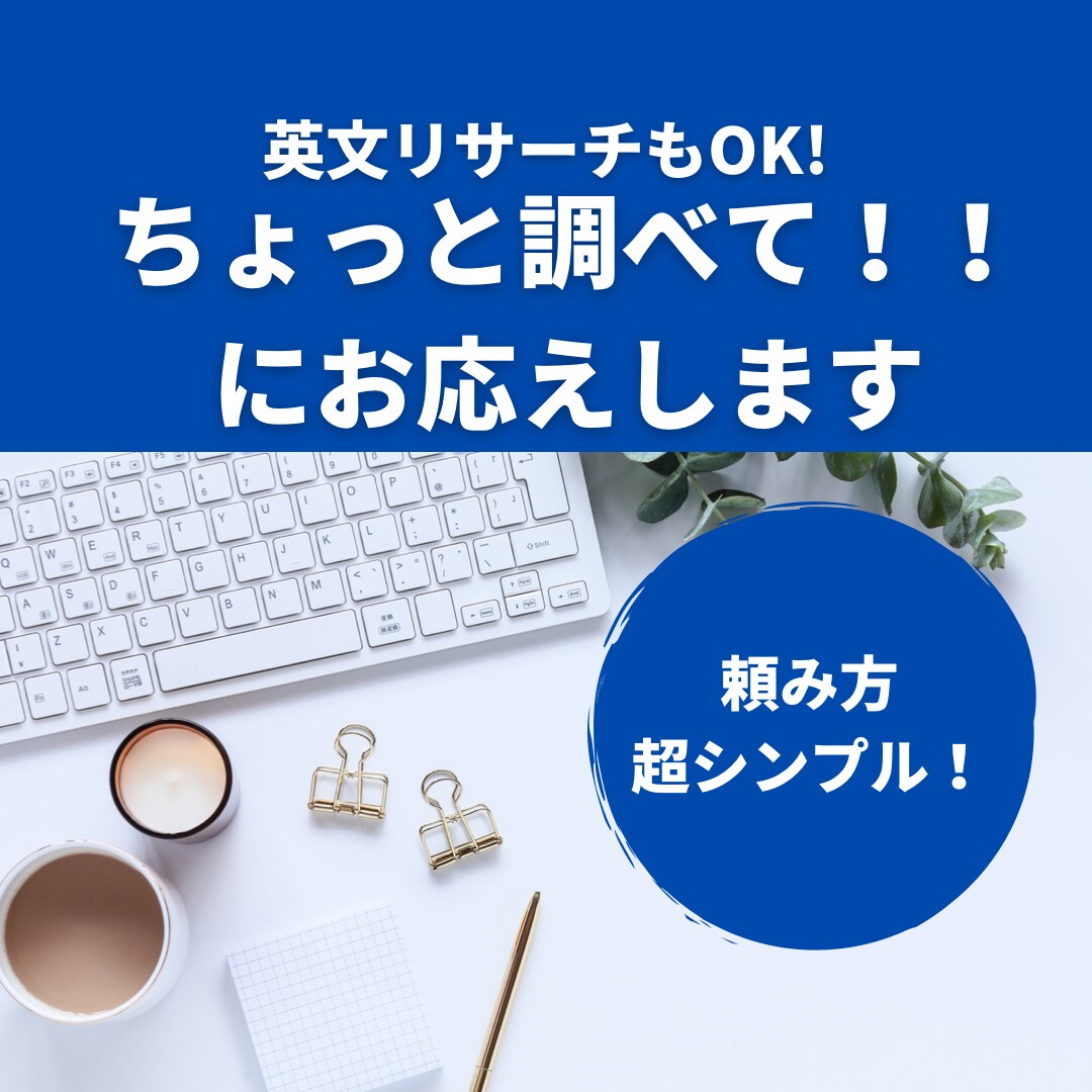 英語リサーチもOK♪ちょっと調べて！にお応えします あなたはたった2つのリクエストをするだけ！ イメージ1