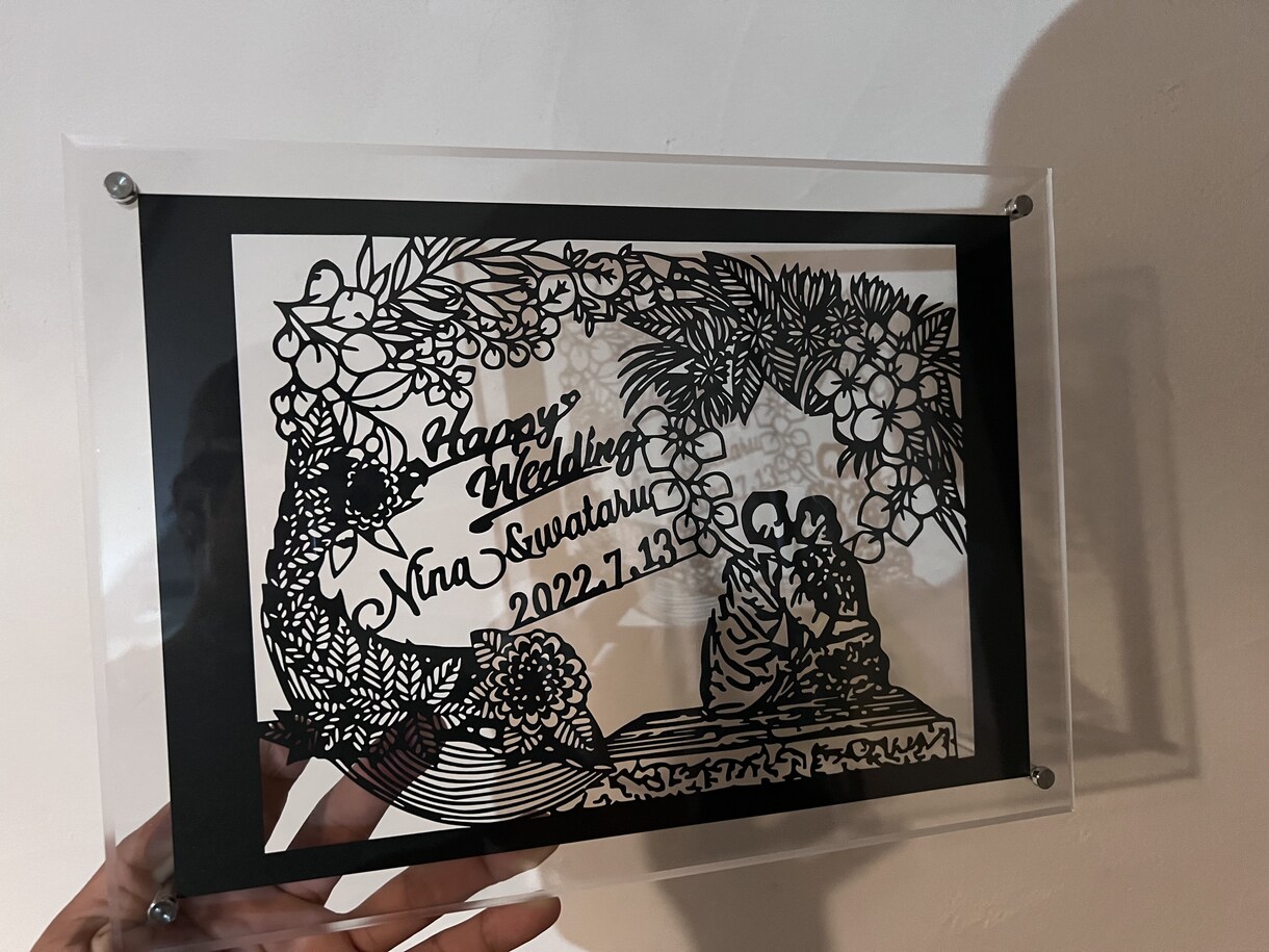 切り絵でのウェルカムボード作成します 希望の写真入れたいデザインも切り絵で表現できちゃいます！ イメージ3