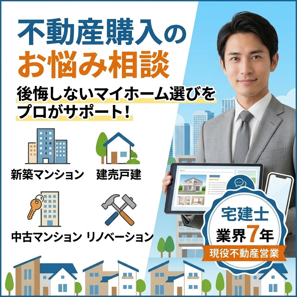 新築・中古・リノベも！現役宅建士が相談のります 営業トーク一切なし！現役の不動産営業が後悔しない購入を判定 イメージ1