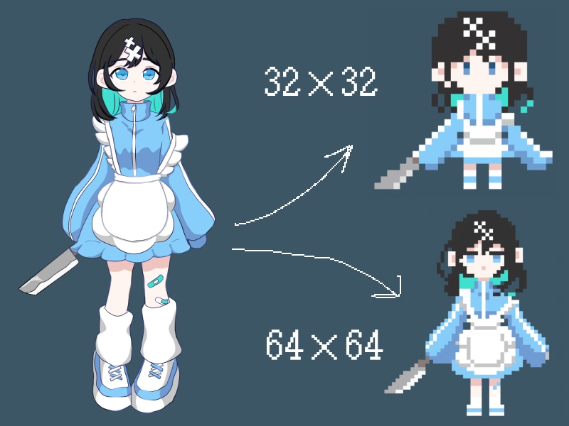 あなたのキャラをドット絵で描きます 画像サイズは2種類から選べます！ イメージ1