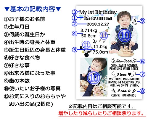 お子様のお誕生日記念のデータ作成致します ✩可愛いお子様の成長をお世話になった人達にお手軽に配れます✩ イメージ3