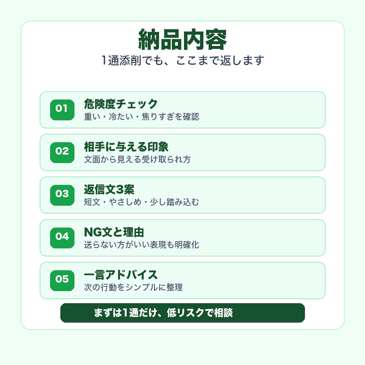 送る前のLINEを1通だけ添削します 送る前に危ない一文だけ直します イメージ3