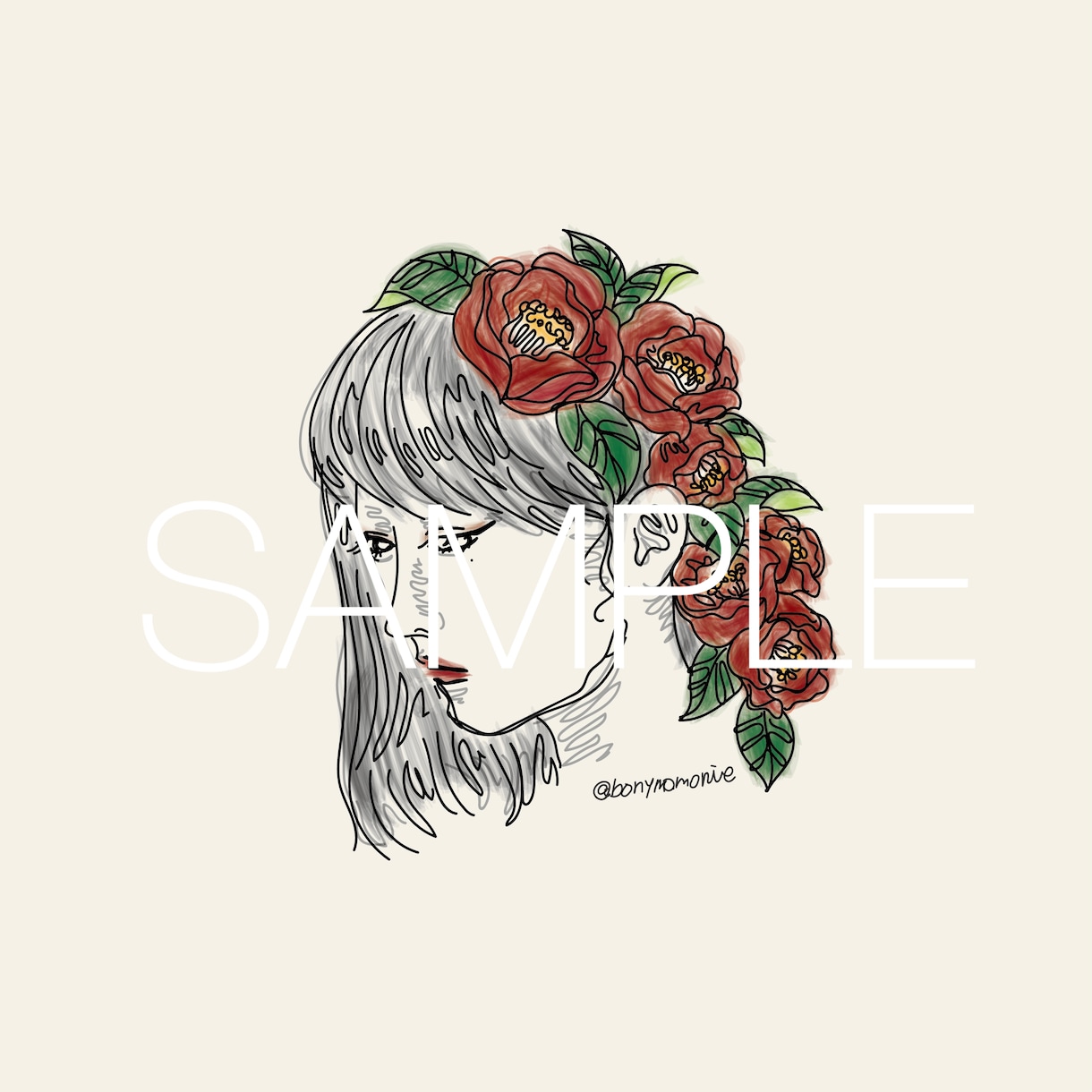 花束みたいな似顔絵！✴︎唯一無二のイラスト描きます ✴︎プレゼントや記念日に✴︎文字入れ対応 イメージ2