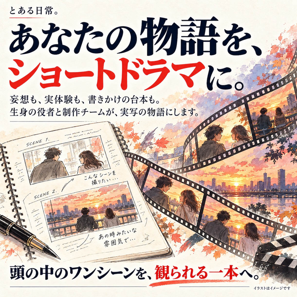 あなたの物語を実写ショートドラマにします 台本・妄想を役者が映像にします イメージ2