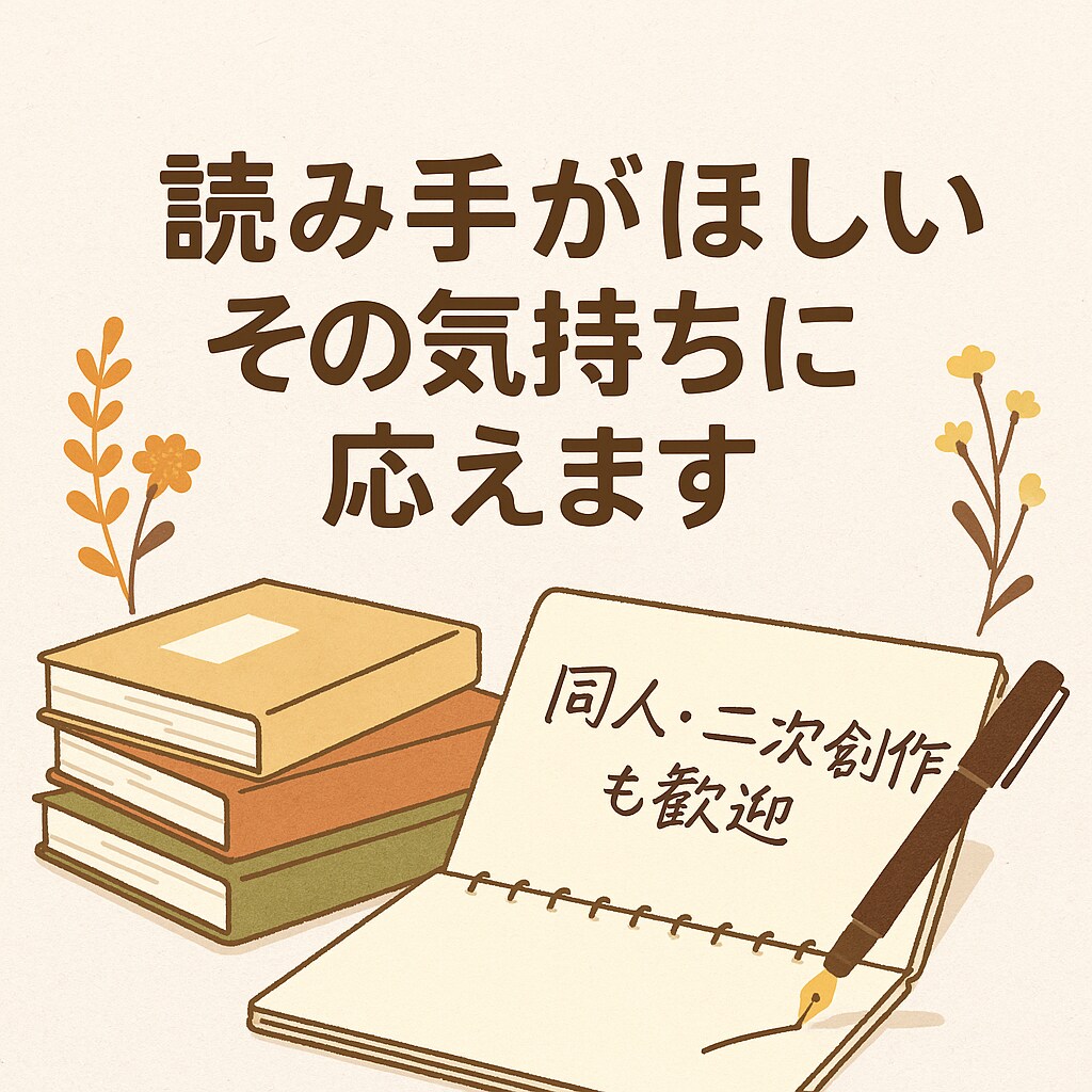 同人・二次創作OK！ 創作小説に感想をお届けします 誰かに読んでほしい……その想い、受け取ります イメージ1