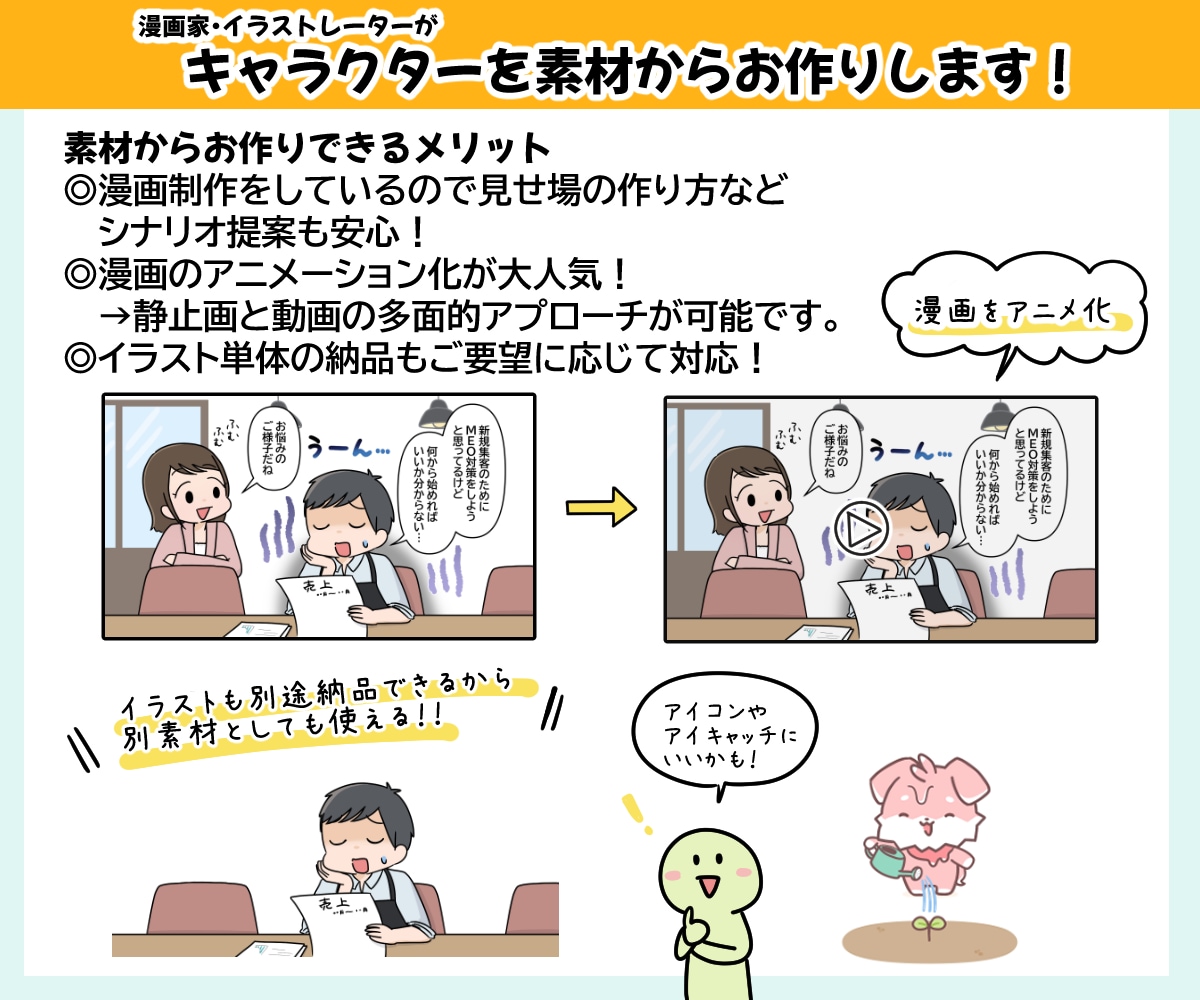 受賞歴あり!ゆるかわいいショートアニメを制作します イラスト付きで納品も可!SNSやPRに幅広くご利用頂けます イメージ2