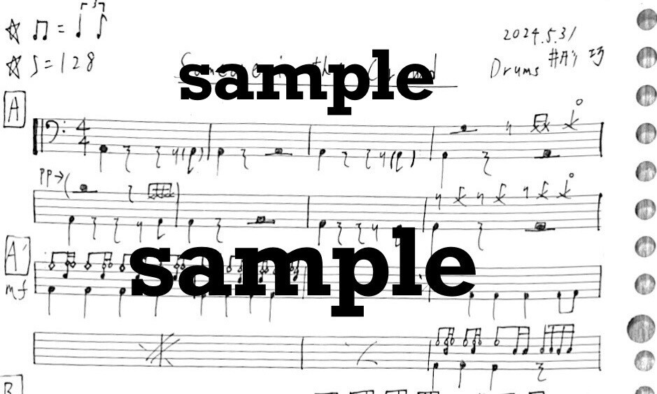 ドラムの譜面を初心者向けに書きます ご希望の曲を簡単に、かっこよくアレンジします！ イメージ1