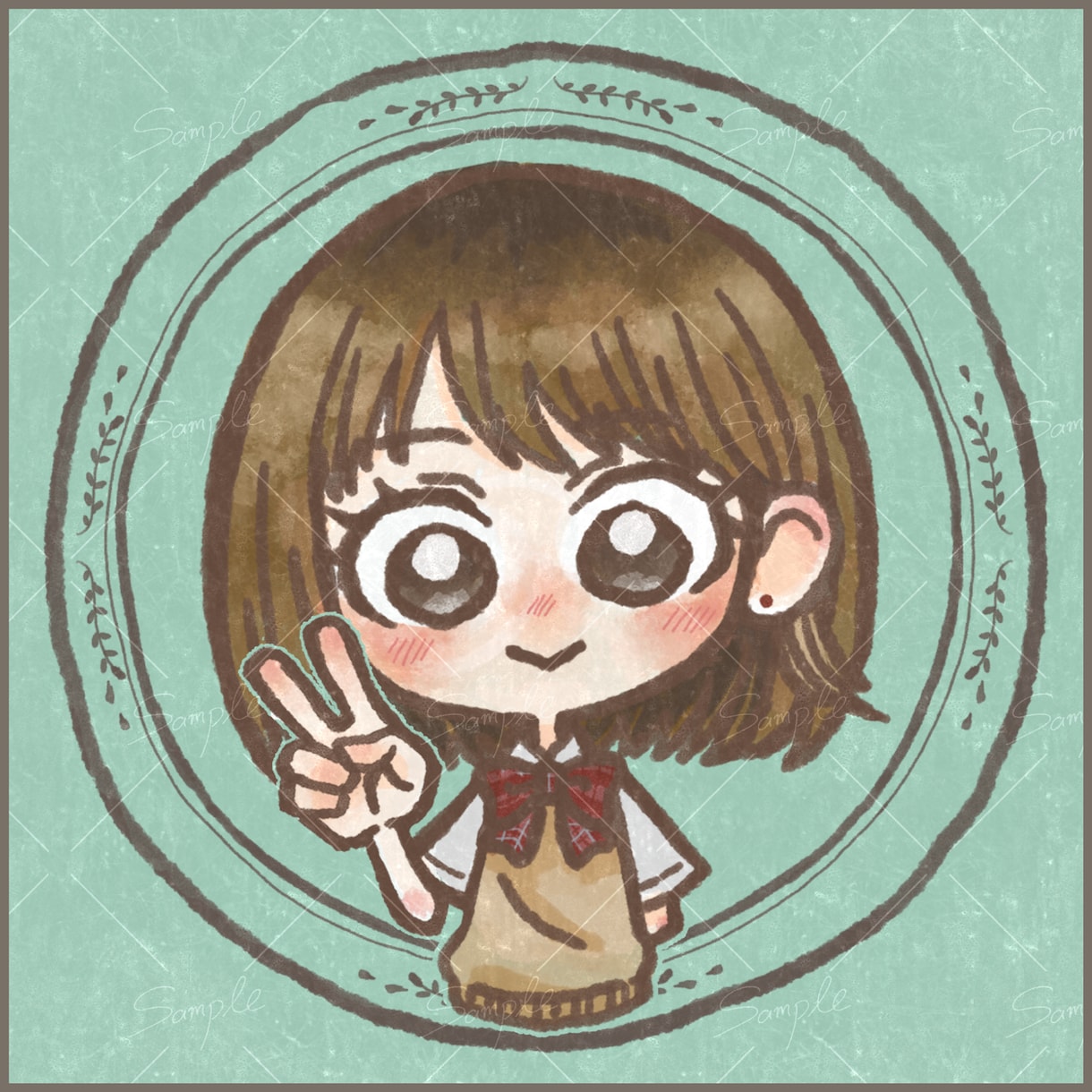 ペットも一緒に◎ほんわか似顔絵アイコン描きます 思い出も空気感も、ふわっとやさしいイラストに。 イメージ1