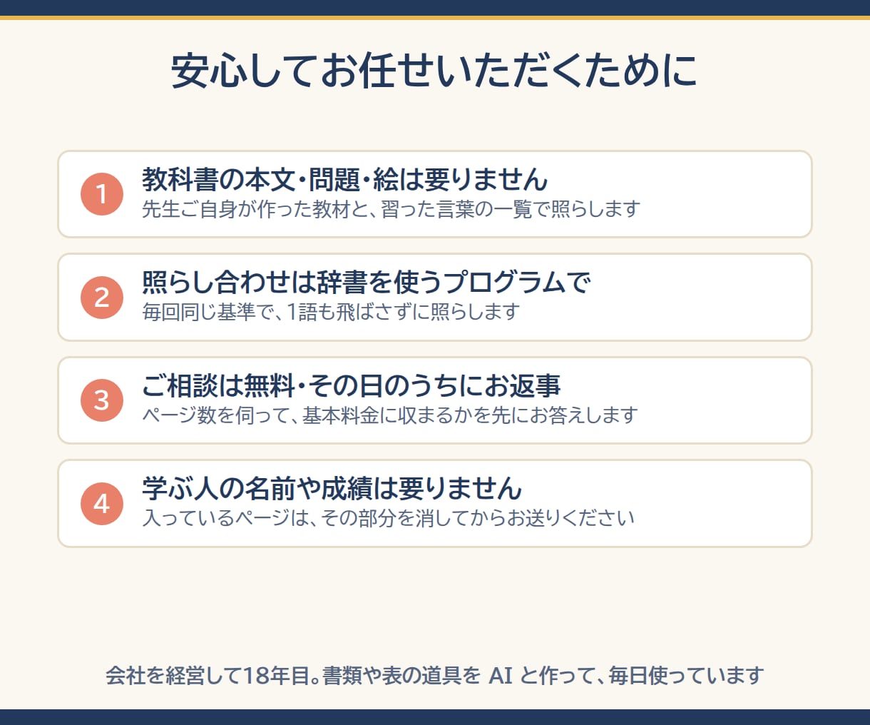 日本語教材の未習語とふりがなをチェックします 習った言葉の一覧と1語ずつ照らす｜1課分を翌日に イメージ7