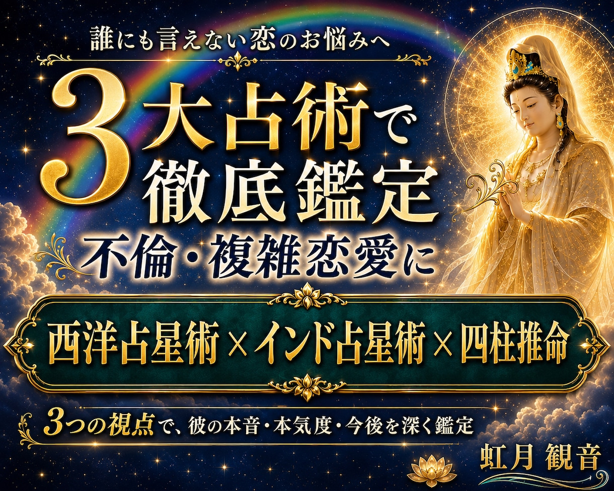 不倫・複雑恋愛｜彼の本音と今後の流れを占います 西洋占星術・インド占星術・四柱推命で、誰にも言えない恋を鑑定 イメージ1