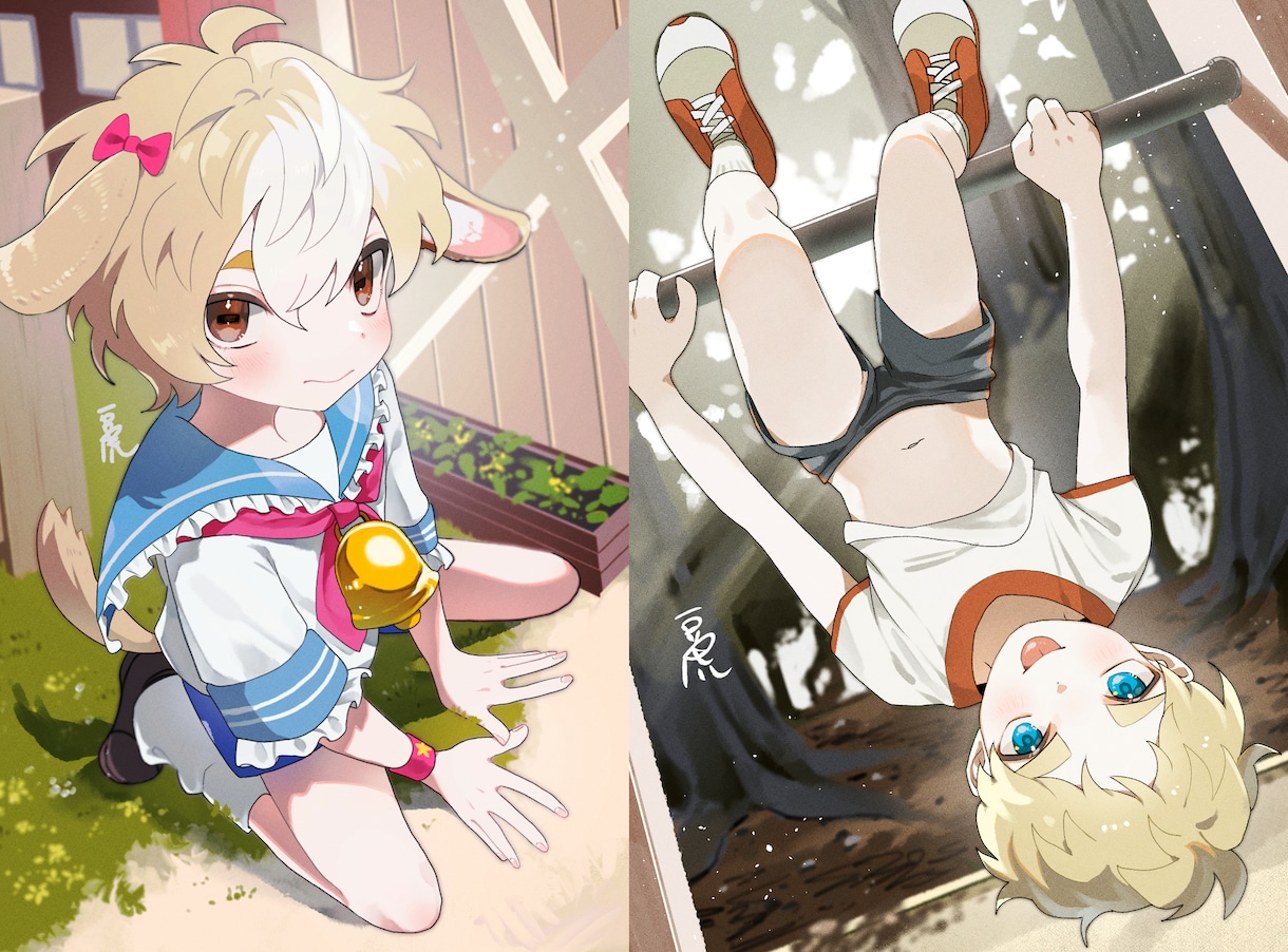 可愛い少年少女の立ち絵一枚絵描きます 鮮やかで日常的な絵が得意です！キャラデザも可！ イメージ5