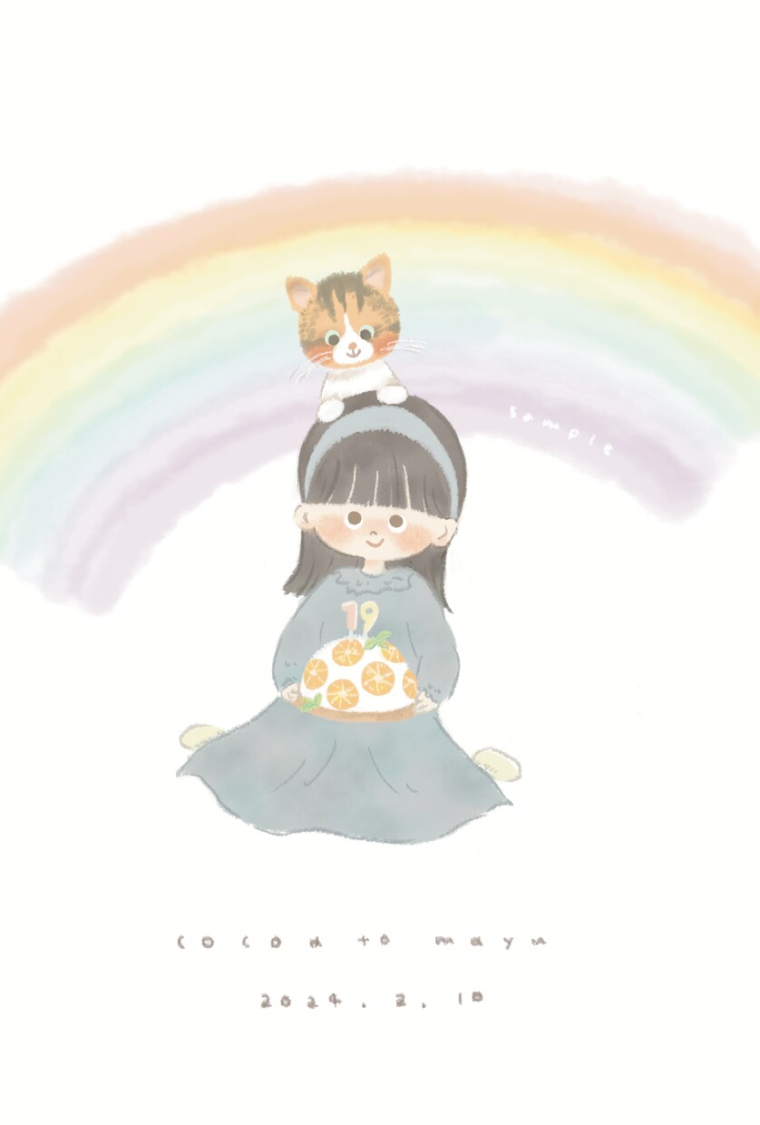 ほっこりやさしい似顔絵描きます 商用利用OK◎絵本タッチのあったかいイラストお届けします⚘⠜ イメージ6