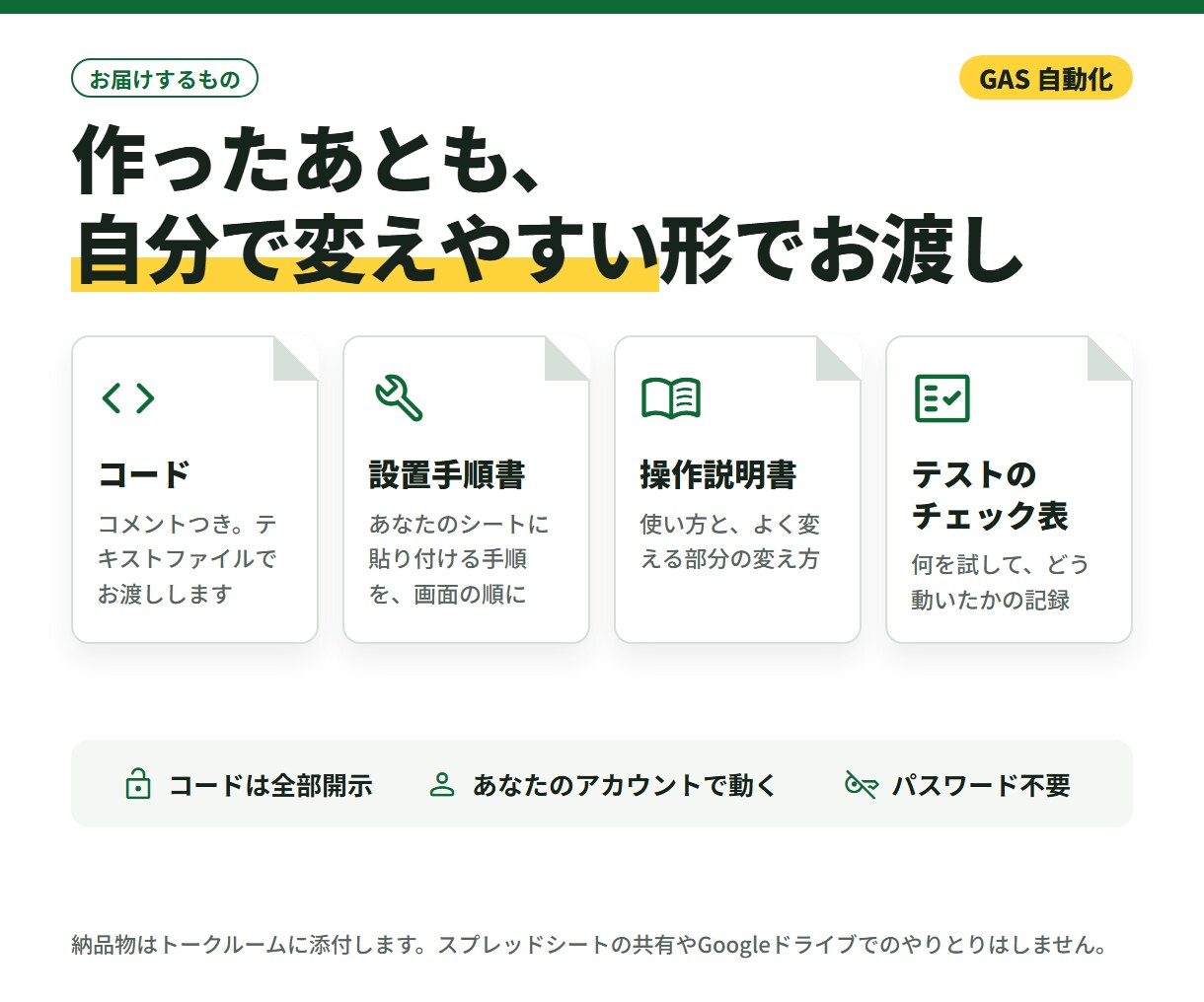 スプレッドシートの集計・転記をGASで自動化します Googleフォームの受付・通知も｜コード開示・説明書つき イメージ7