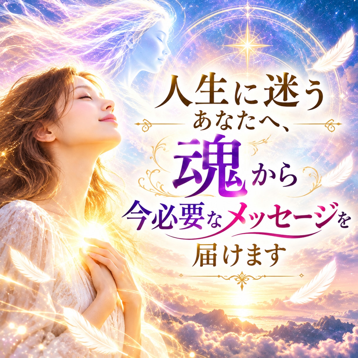 ハイヤーセルフから、今必要な言葉を届けます 迷うあなたへ、魂から今一番伝えたいメッセージを届けます。 イメージ1
