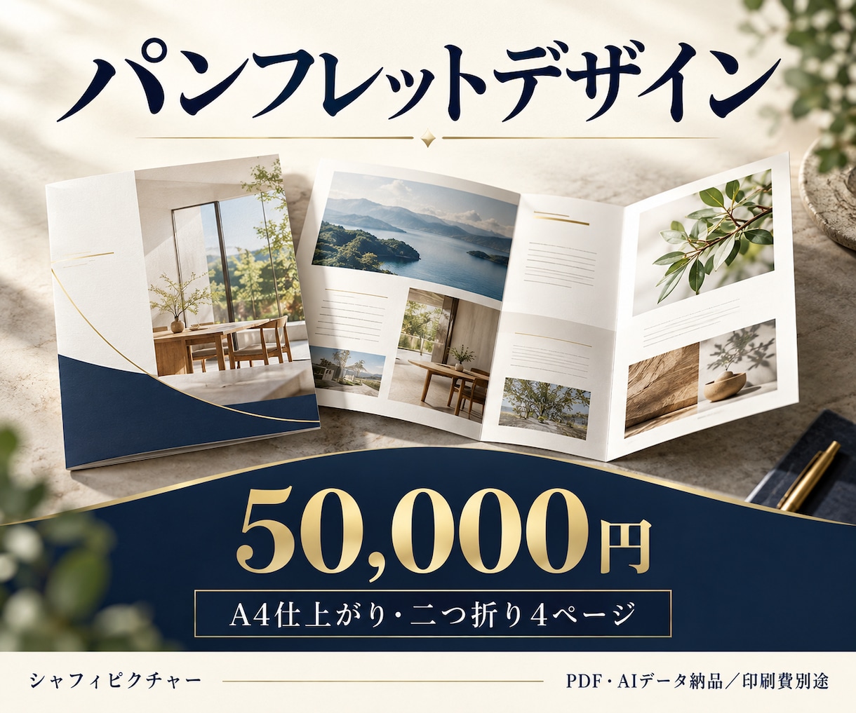 A4・4ページのパンフレットをデザインします 会社案内・商品紹介に。編集データ付きで納品 イメージ1