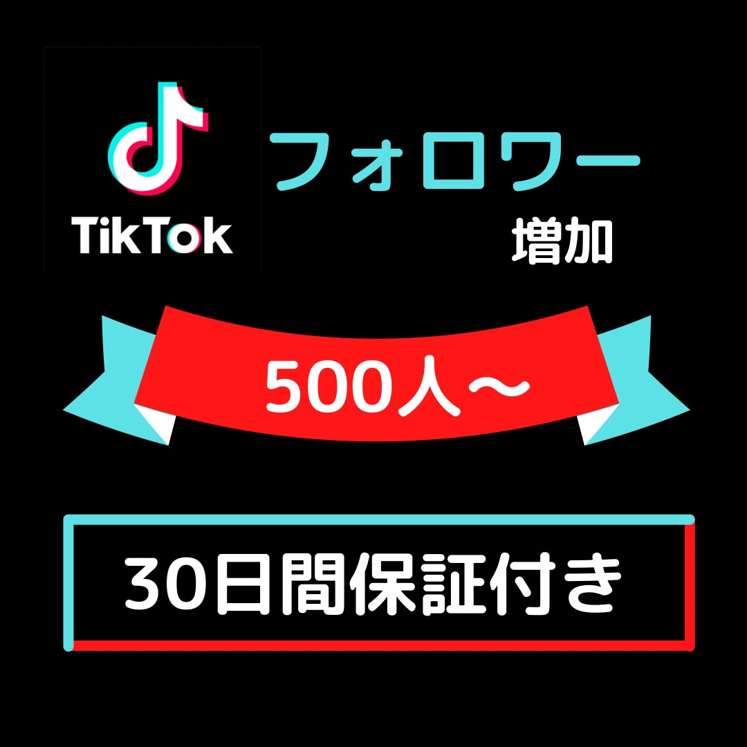 TikTokフォロワー500人〜増やします 【10人限定特典+保証あり】500〜10000人対応 イメージ1