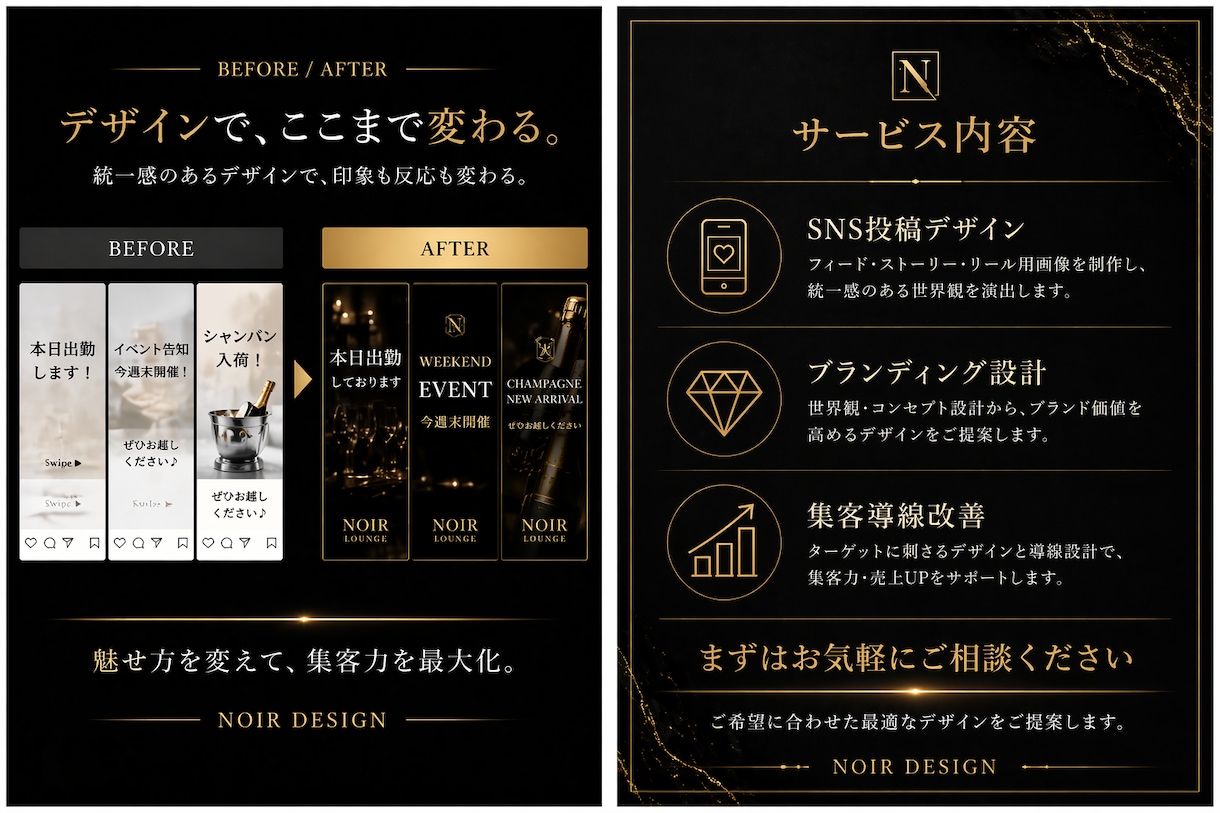 高級感×集客SNSデザイン作成します 見せ方で“選ばれるアカウント”へ イメージ3