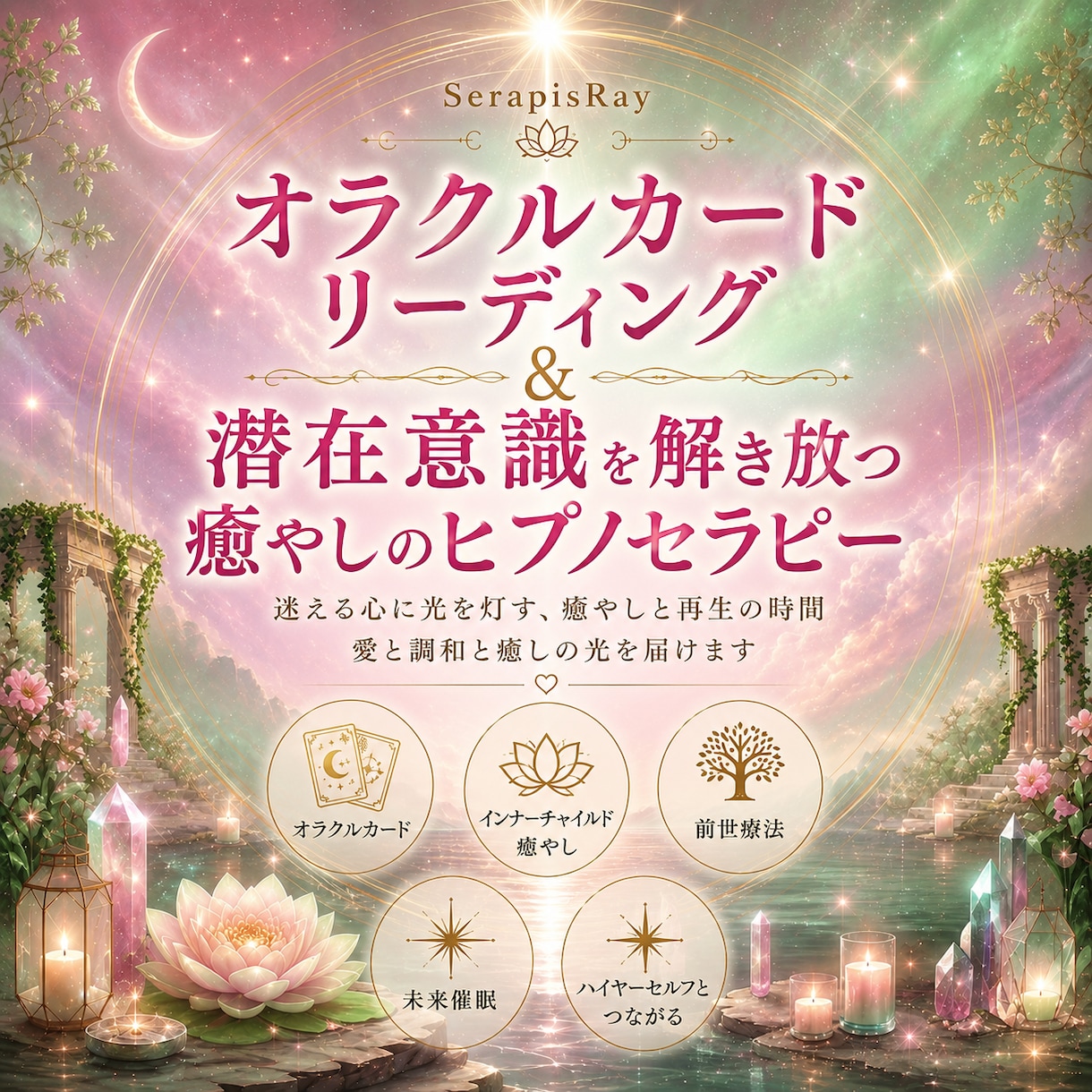 潜在意識を紐解くヒプノセラピー＆オラクルをします 心の奥にある本当の想いに気づき、癒しと再生へ導きます イメージ1