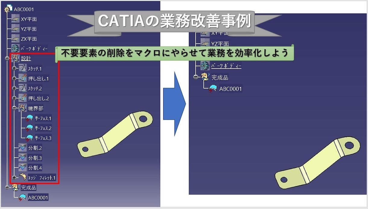 CATIA業務の自動化・効率化のお手伝いします 単純作業の繰り返しやチェックはコンピュータにやらせましょう イメージ2