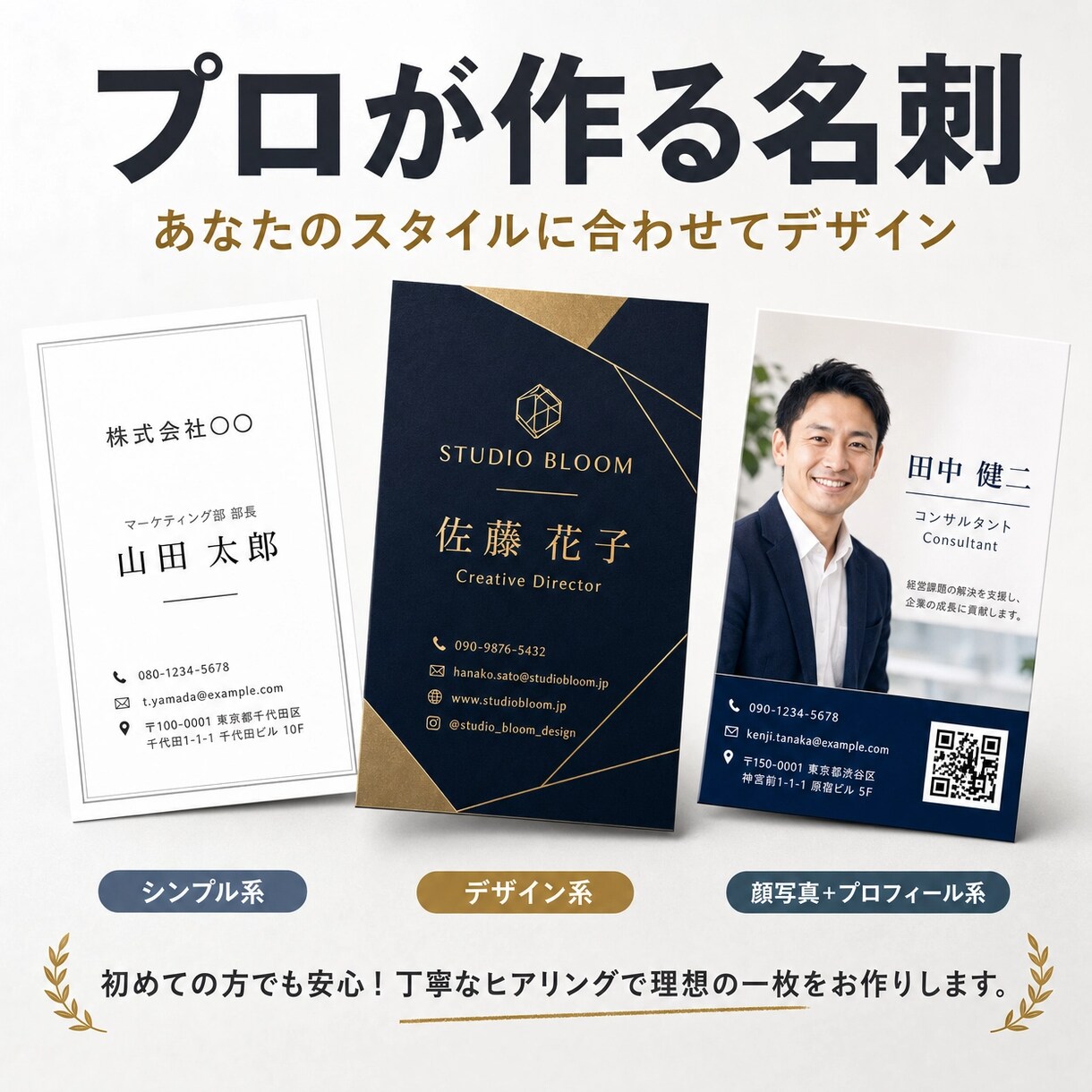 はじめて名刺を作る方でも安心！丁寧に確認します 職種に特化！写真！QRコード！要望に合わせてオリジナル名刺。 イメージ1