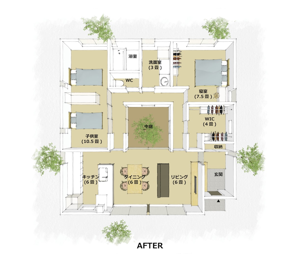 一級建築士が手書き風の立体間取り図を作成します →手書き風で親しみやすく！立体的で暮らしをイメージしやすく！ イメージ2