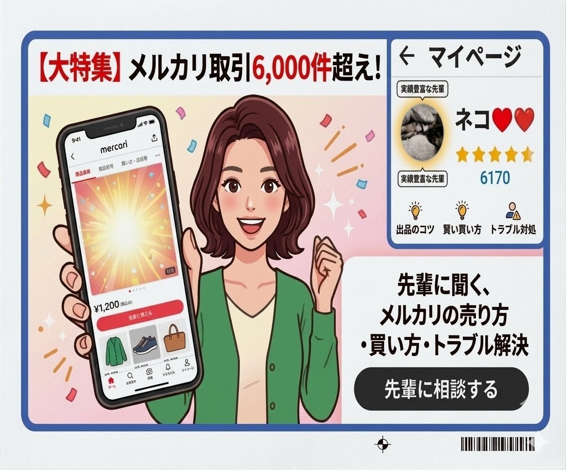 セール中！メルカリでの疑問解決、アドバイスします １週間☆メリカリの評価6000件超の私が教えます♪ イメージ5