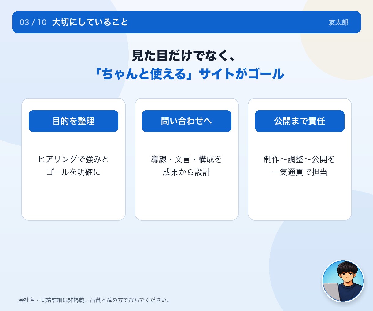 5社限定｜プロ仕上げの高クオリティHPを制作します AI時代に差が出る、プロが仕上げる高クオリティHP イメージ3