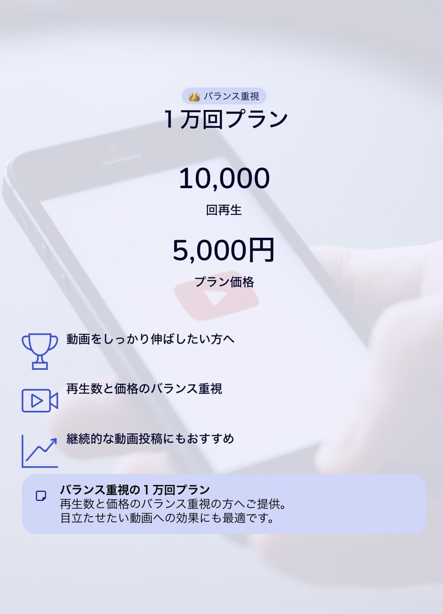 １再生０.５円⭐️YouTube１万回＋宣伝します ご希望数を10日/1ヶ月の指定期間PR可能⭐️６０日保証付♪ イメージ7