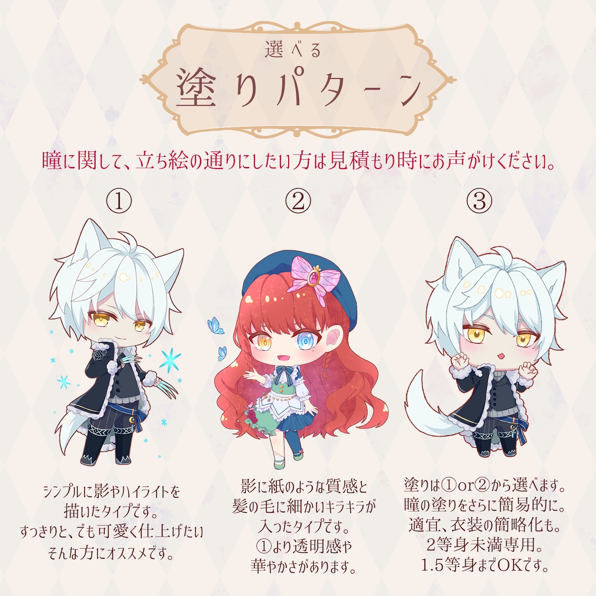 可愛いミニキャラ描かせていただきます アイコンやグッズ、貴方のocのデフォルメ化も対応可！！ イメージ2