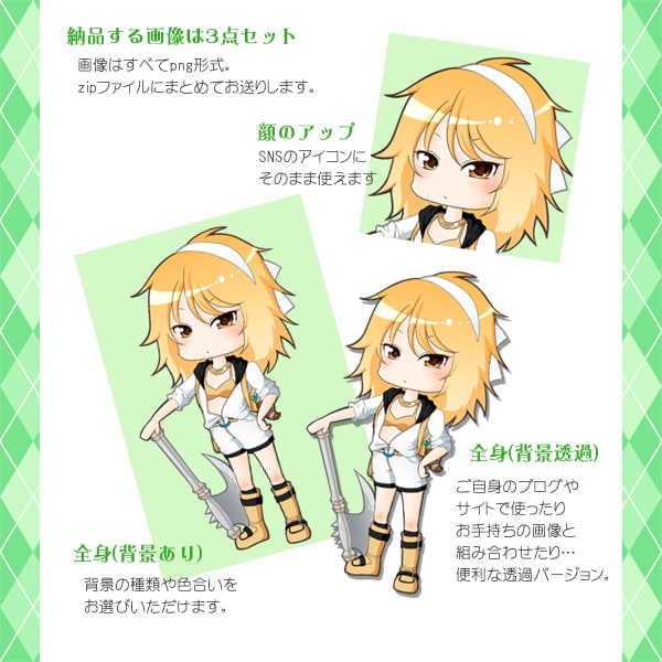 かわいいミニキャラを描きます 個人の方向け。ブログ、SNS、動画などに。 イメージ3