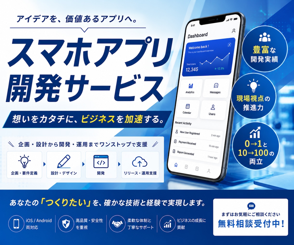 スマホアプリを開発します 提案から開発、ストアへの公開まで対応いたします イメージ1