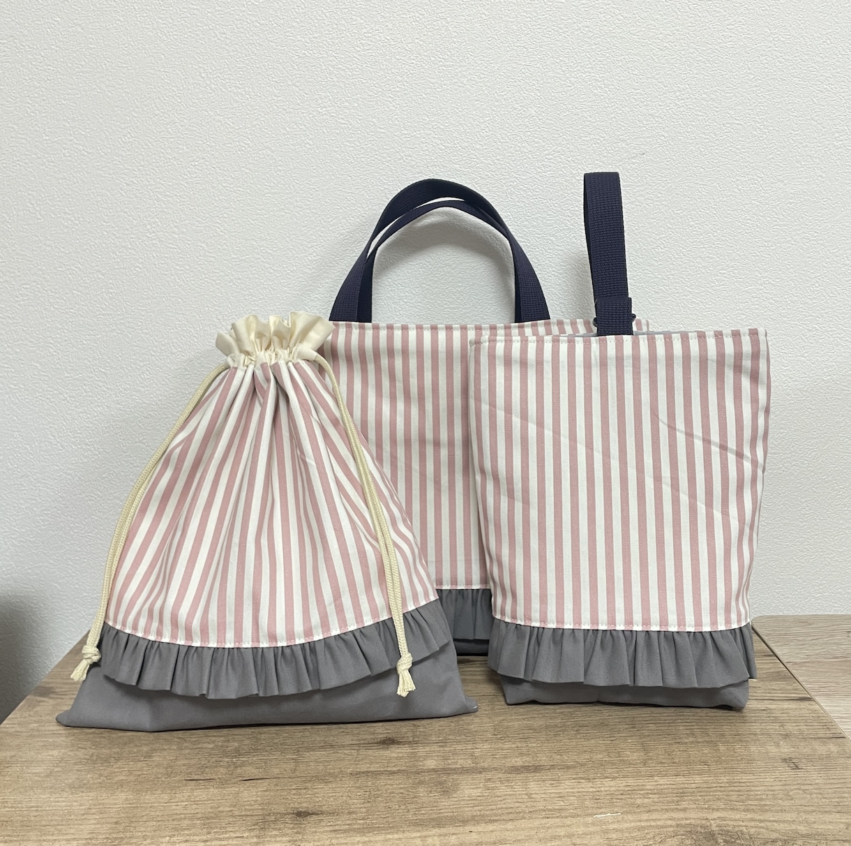 入園入学グッズお作りします 幼稚園、保育園、学校で使うバッグ、巾着袋等お作りします♡ イメージ8