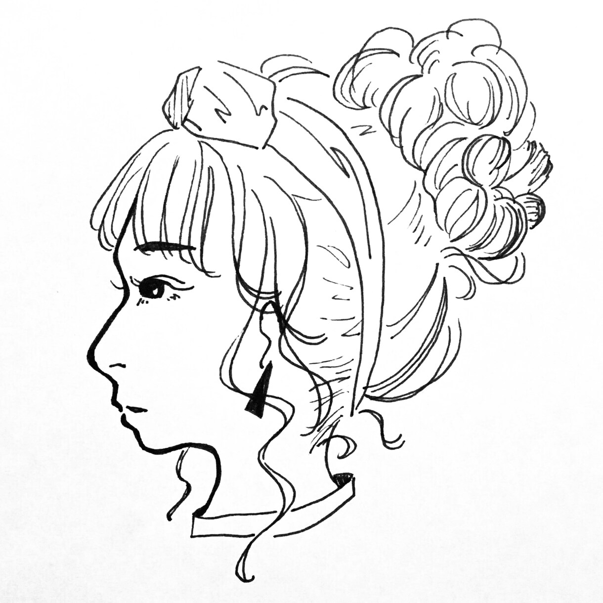 手描き横顔イラストとあいうえお作文かきます ユニークな手描きイラストをお探しの方へ！ イメージ2