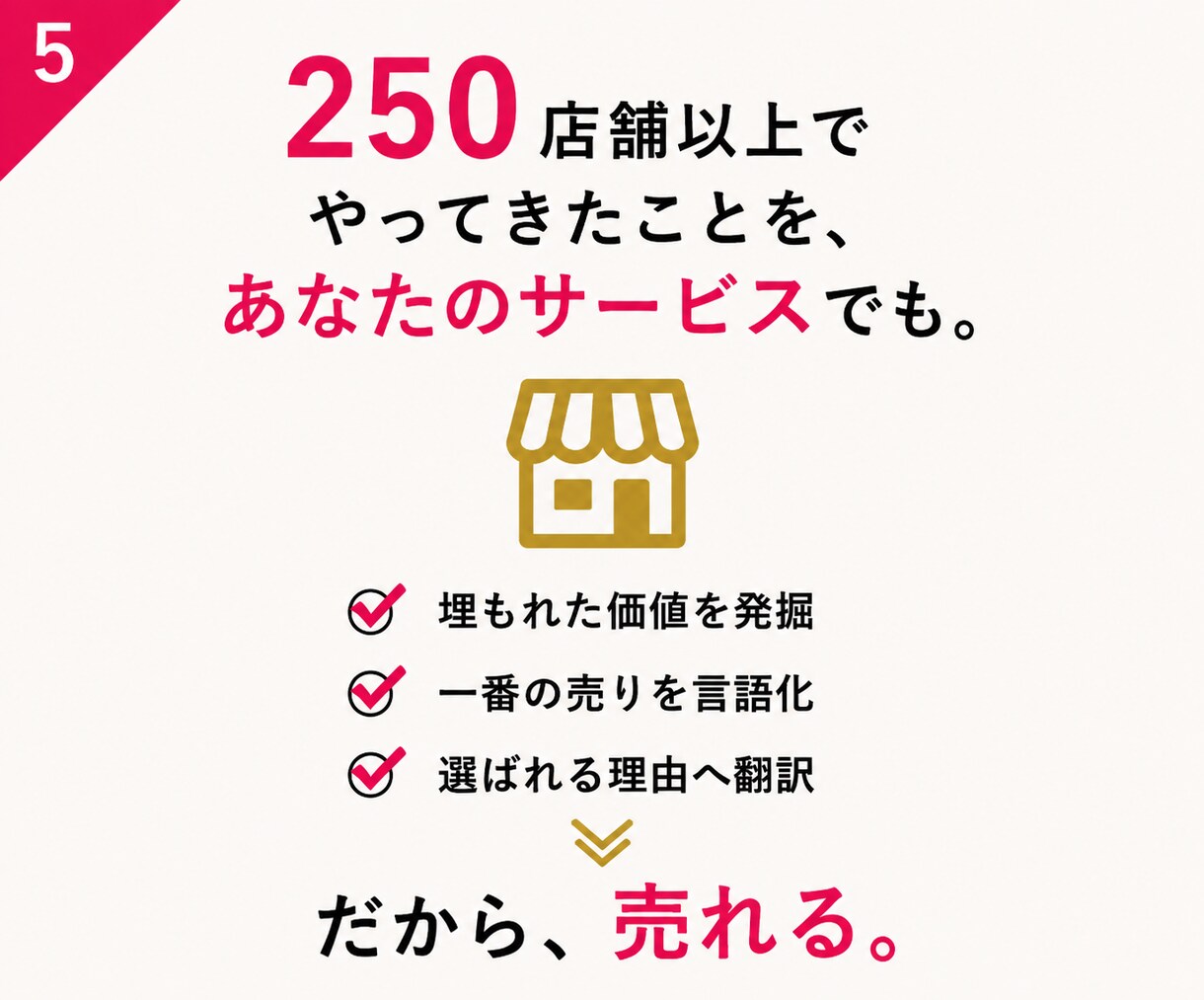出品文を書く前に！売れるサービス設計します 250店舗以上の”選ばれる理由”を作ってきたプロが伴走！ イメージ5