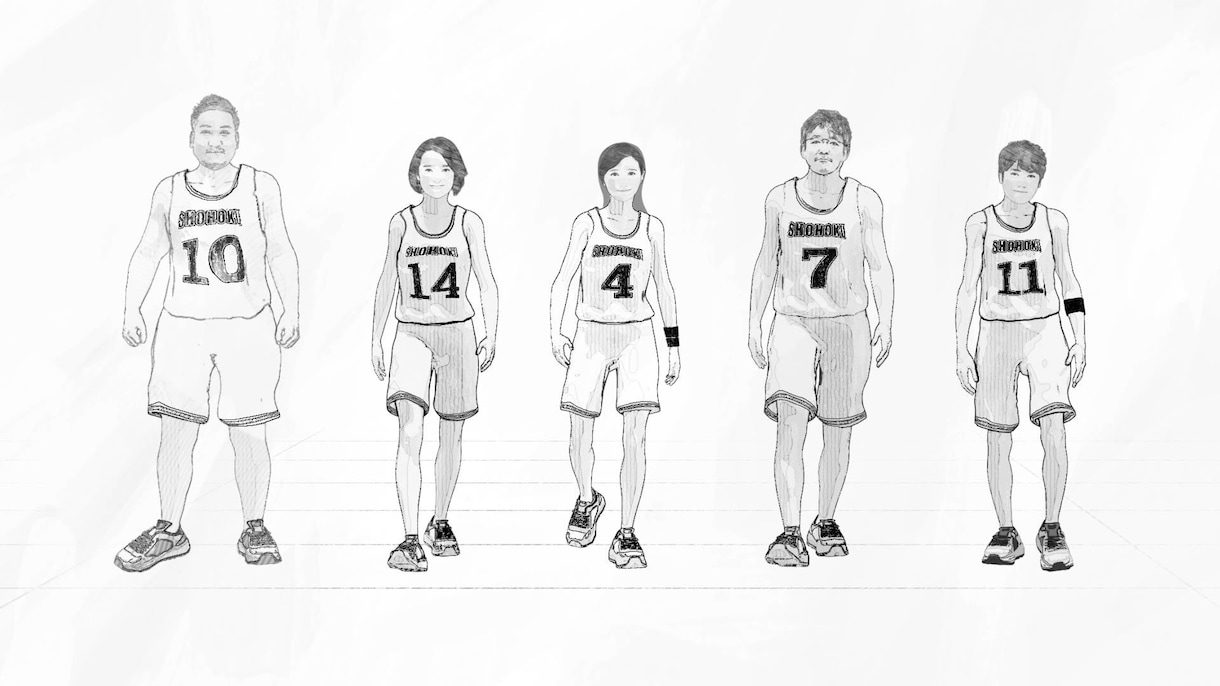 バスケアニメ風　OPムービーを作成します 顔写真や体型をご指定いただくだけで制作可能！ イメージ2
