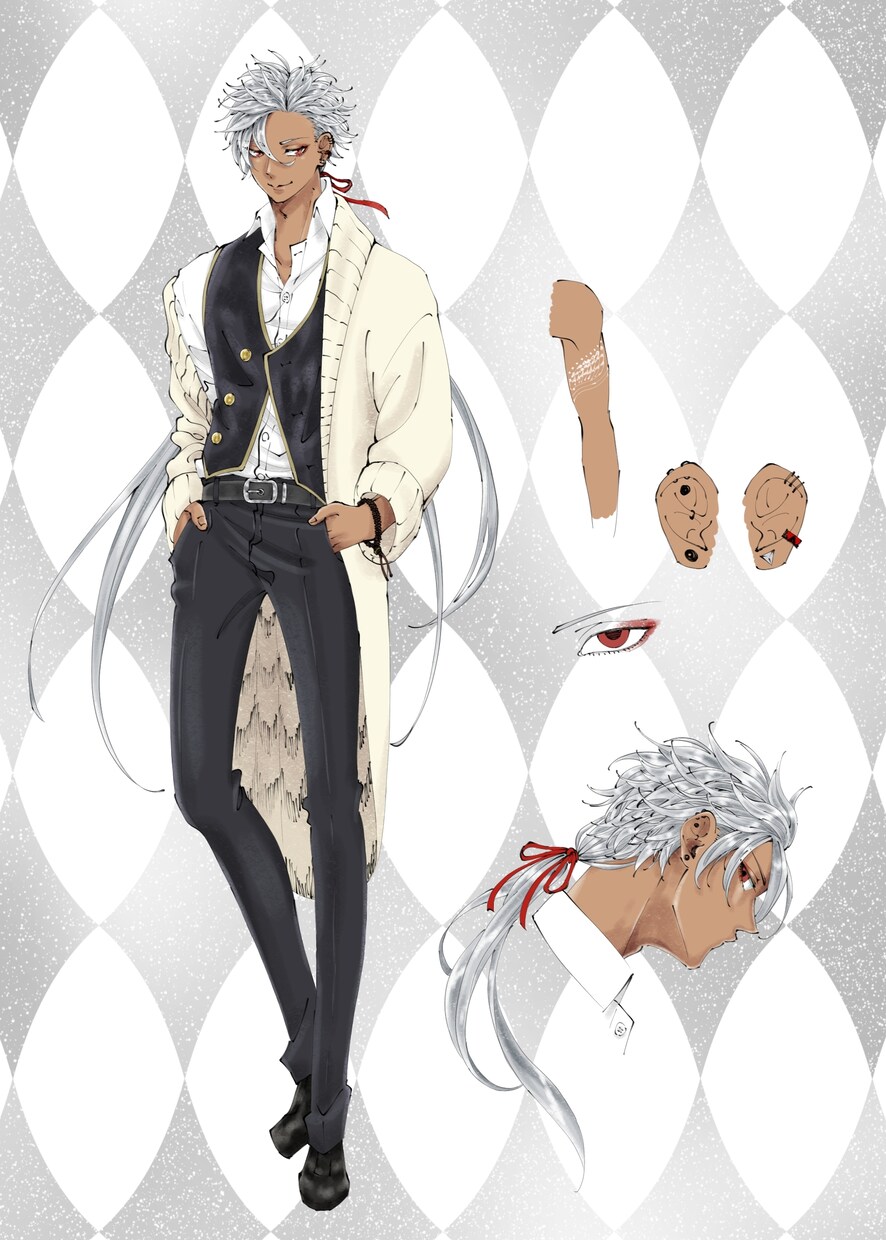 VTuber小説ゲーム等のキャラデザ立ち絵描きます 色気あるかっこいい、美しい、かわいい男子メイン！ イメージ9