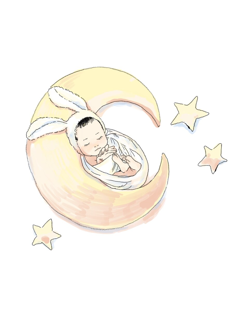 お子様や家族のイラストを描きます ニューボーンフォト、バースデーフォトなど♡ イメージ3