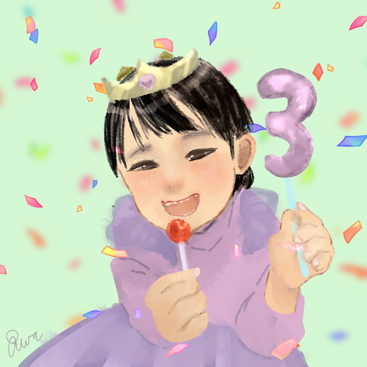 お子さんの似顔絵作成しますます 水彩タッチのかわいいイラストを作成します イメージ5