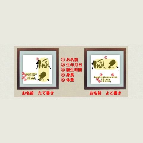 おしゃれでかわいい手書きの命名書を作成します フォト書(SHO)命名 立体タイプ Lサイズ（送料込） イメージ3