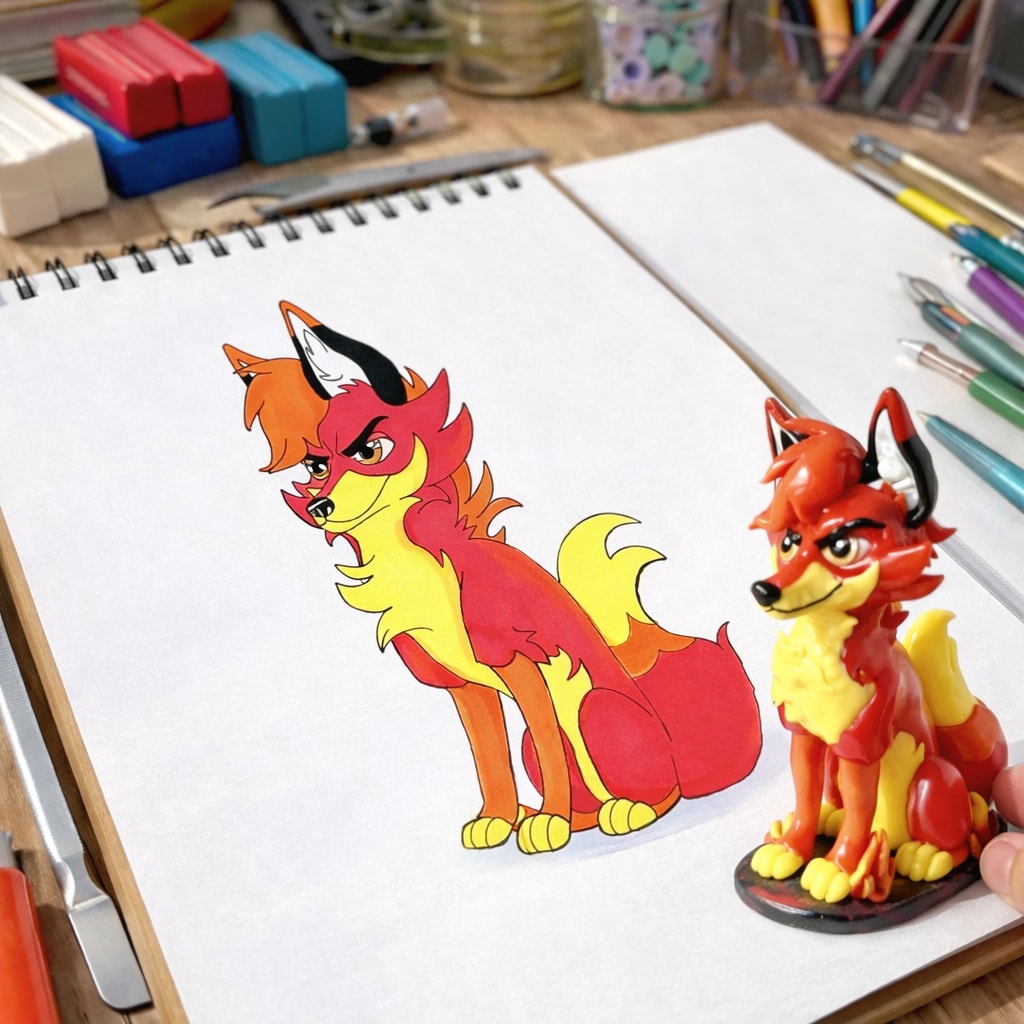 子どもの絵を立体化｜オーダーメイドフィギュア作ます 誕生日・成長記念・卒園卒業祝いに。完全手作りの一点物です イメージ8