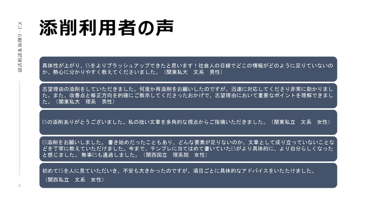 就活ES添削で内定率UP！プロが徹底指導します 年間200名以上の学生をサポート！ES添削のスペシャリスト イメージ4