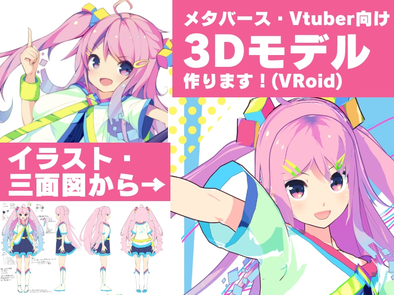 V活動に使える「イラスト風」3Dキャラを作ります 一般的な3Dモデルより扱いやすいVRoidであなたもV活！ イメージ1