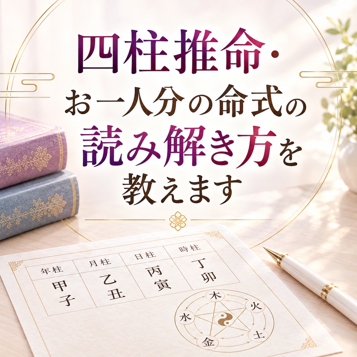 四柱推命・お一人分の命式の読み解き方を教えます 命式の見方がわかれば、鑑定がもっと楽しくなる イメージ1