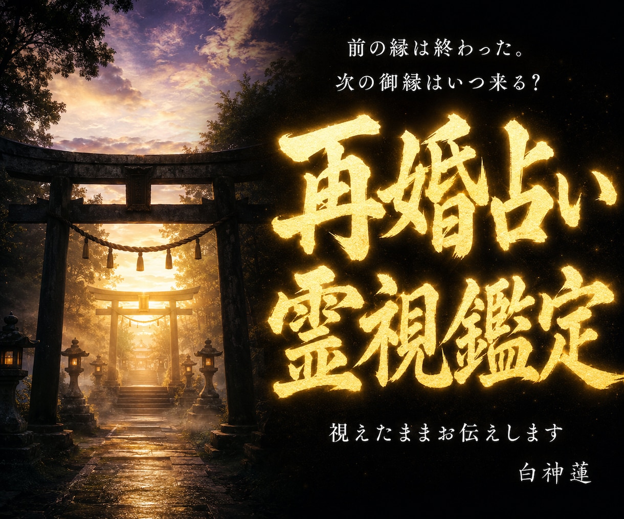 再婚占い|神縁が結ぶ次の御縁を神言霊視で伝えます 縁が終わった理由と、神縁が巡ってくる時期が視えます。 イメージ1