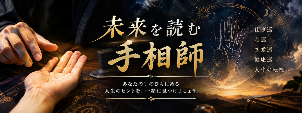 性格・仕事・恋愛を手相鑑定します 初心者歓迎。写真から丁寧に手相を読み解きます。 イメージ1