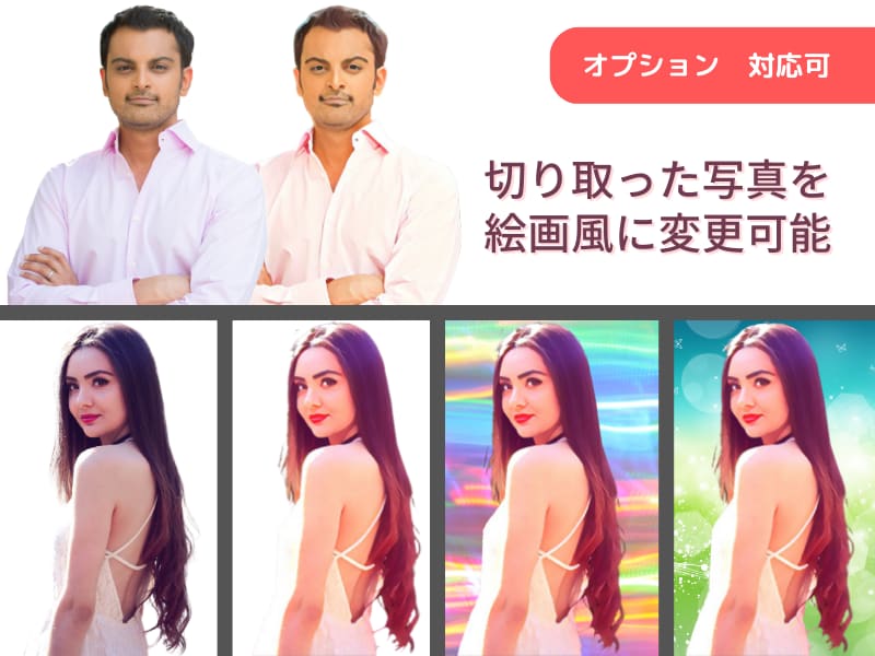 5枚セット！背景透明化＋選べる背景で写真作ります 即日〜2日以内に納品！写真背景を透明化♪背景合成も可能！ イメージ7