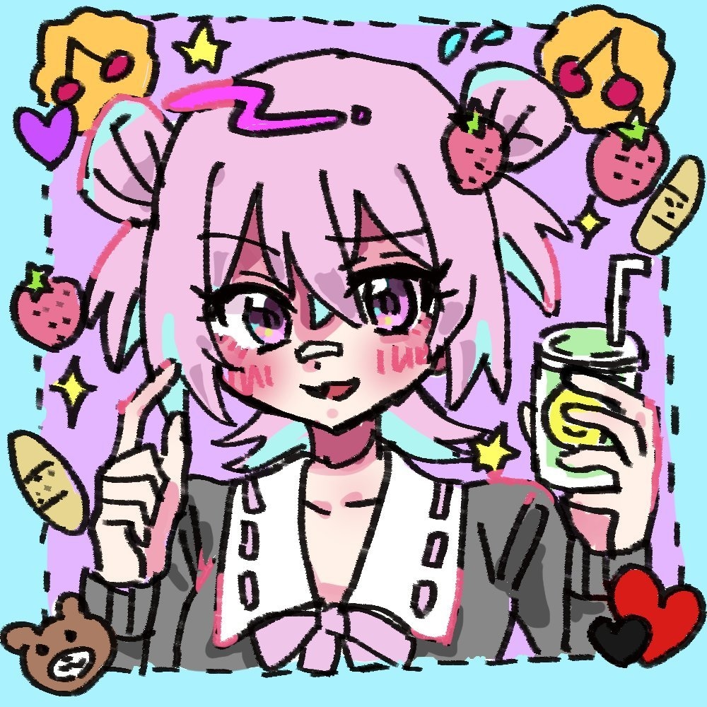 病みかわ・ポップなSNSアイコン描きます 個性派イラスト／カラフルで印象に残る絵柄です イメージ2